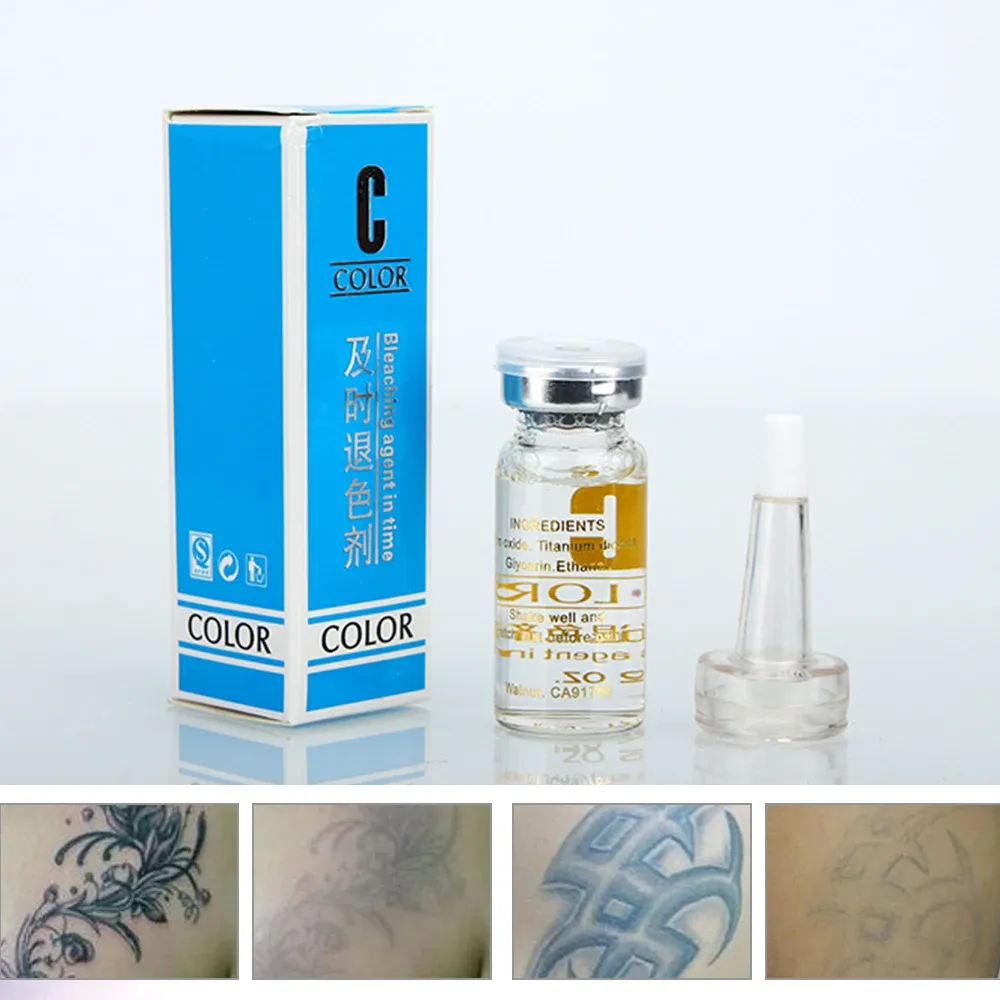 accessori Agente per la rimozione rapida del tatuaggio Dissolvenza del colore del tatuaggio per la modifica del tempo Nuovo in sbiadimento Sopracciglio Sbiancamento Eyeliner Errore Agente Labbra 10ML