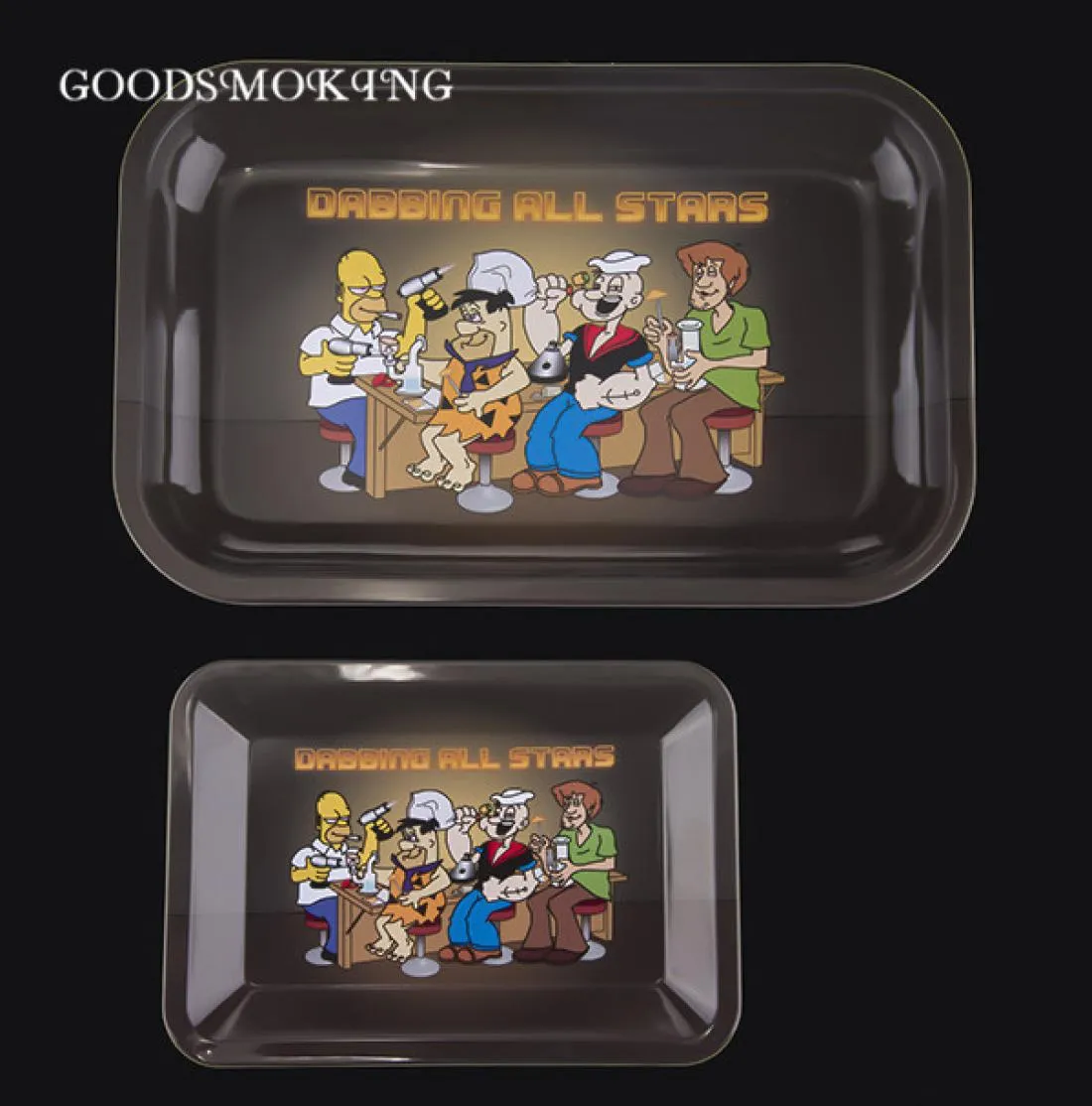 Rolling Tray Dabbing All Stars Trays Metal Pall med stor storlek Metallpall för rökningstillbehör1661444