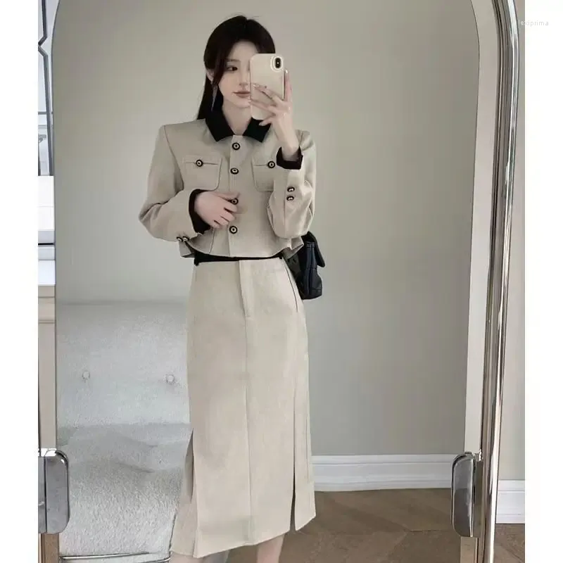 Two Piece Dress UNXX Elegant And Sophisticated Light Mature Suit For Women Autumn Plus Size Slimming Casual Two-Piece Set High Quality