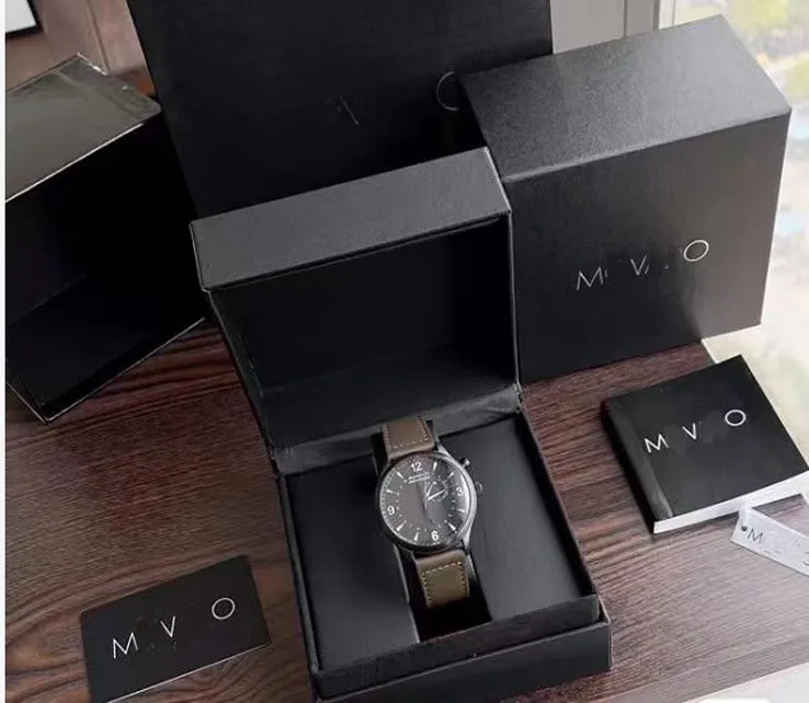 Cajas para relojes de Color negro con letras a la moda, cajas para relojes, cajas de almacenamiento, vitrinas con certificado de logotipo para regalo