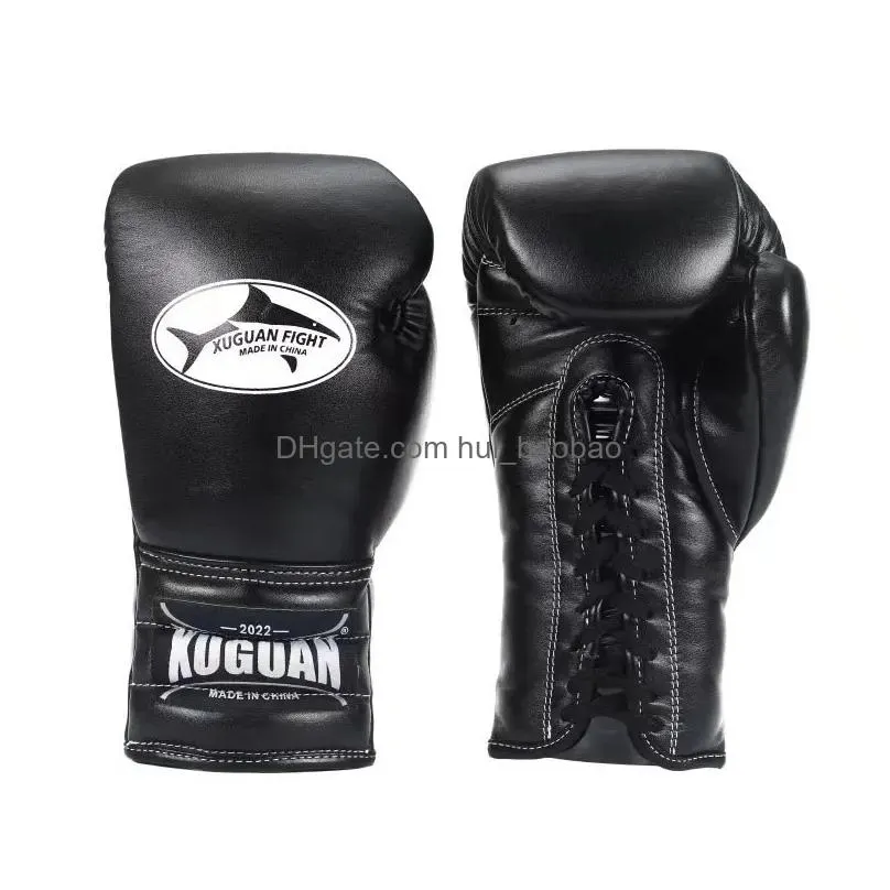 Equipaggiamento protettivo Guanti da boxe professionali Adt Combat per uomo Donna Attrezzatura da allenamento Muay Thai Mma di alta qualità Asfecxz Drop Deliv Dhcvg