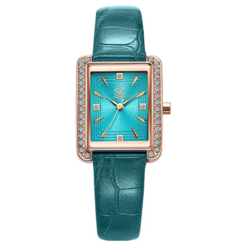 Montre à quartz de marque SK CWP Tempérament moderne Montres pour femmes Montres pour dames brillantes 23 29MM Petit cadran carré Montres-bracelets en diamant264l