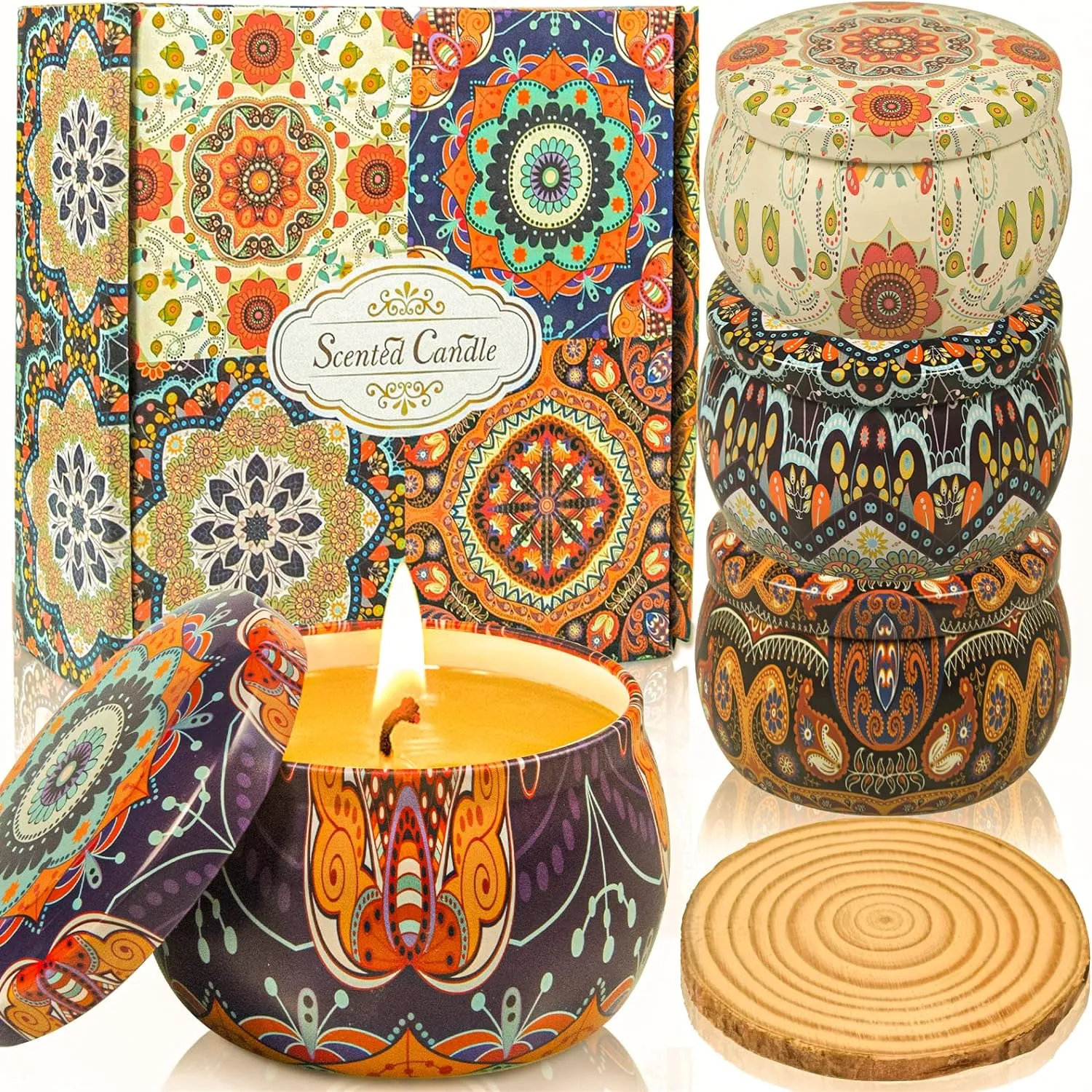 DHgate.com:4PCS Scented Candles Gifts Set for Women, 100% Soy Wax with ...