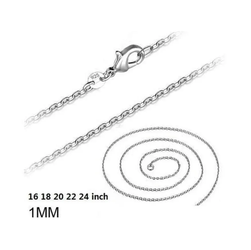 Chains Jewelry Findings & Components 925 Sterling Sier Plated Link Rolo Chain Necklace With Lobster Clasps 16 18 20 22 24Inch Women O Jewler