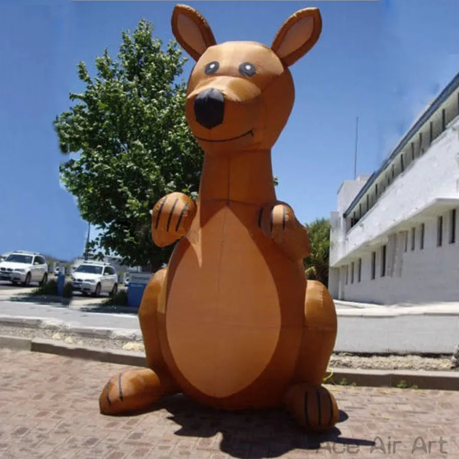 wholesale Reuse And Safe 3 Meters Height Brown Inflatable Kangaroo Animal For Outdoor Advertising Event Party Decoration Made By Ace Air