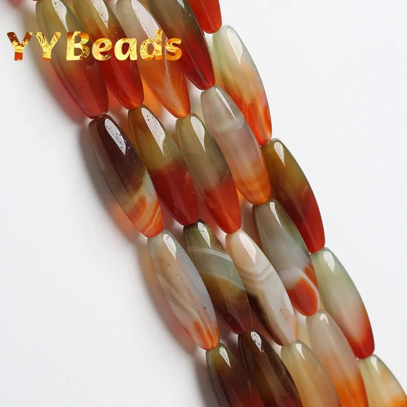 Pärlor 10x30mm AAA+ Natural Peacock Agates Beads Rhombus Shape Gem Stone Spacer Charms Pärlor för smycken Making Halsband 15 "Strand