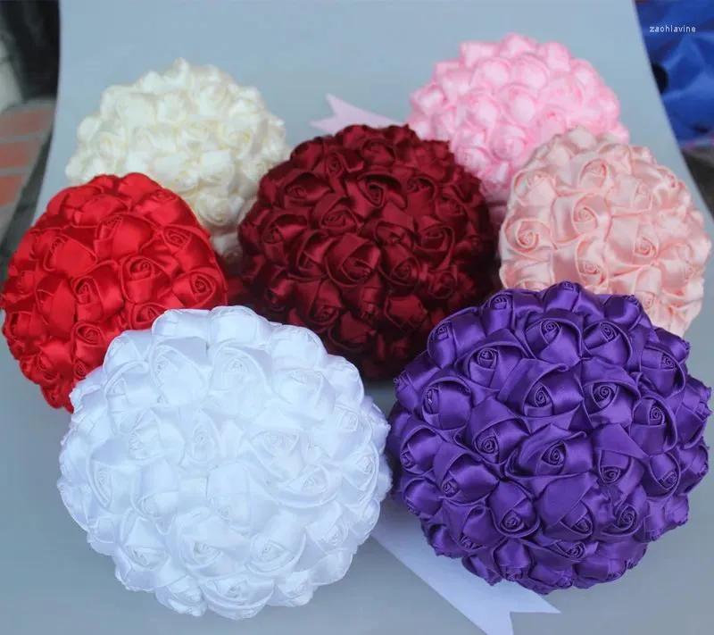 Flores de casamento feitas à mão fita de seda buquês de noiva decoração buquê quinceanera acessórios de celebridades 37 cores w223