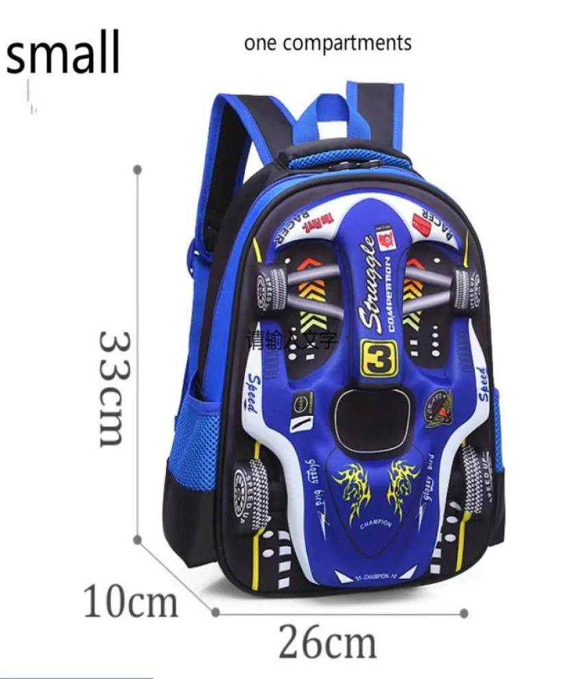 Babay Mochila Niños 3D Coche Bolsas escolares niños jardín de infantes Mochila escolar primaria Mochila para niños Mochila Infantil Zip Y1327879