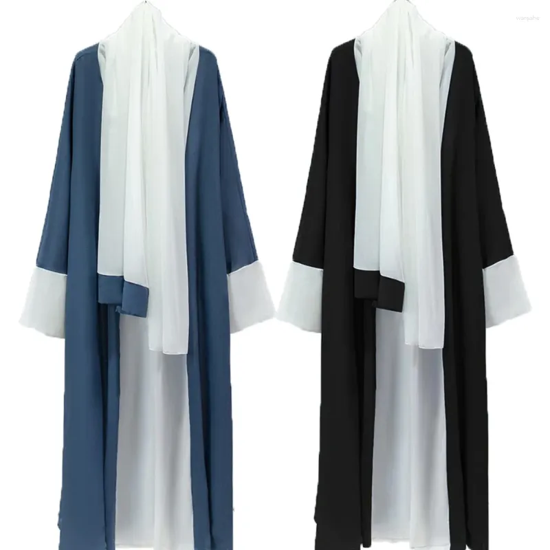 Etnische kleding Dubai Abaya Moslimvrouwen Open vest Hijab Lange maxi-jurk Turkije Kimono Arabisch gewaad Islamitische partij Eid Ramadan Jalabiya