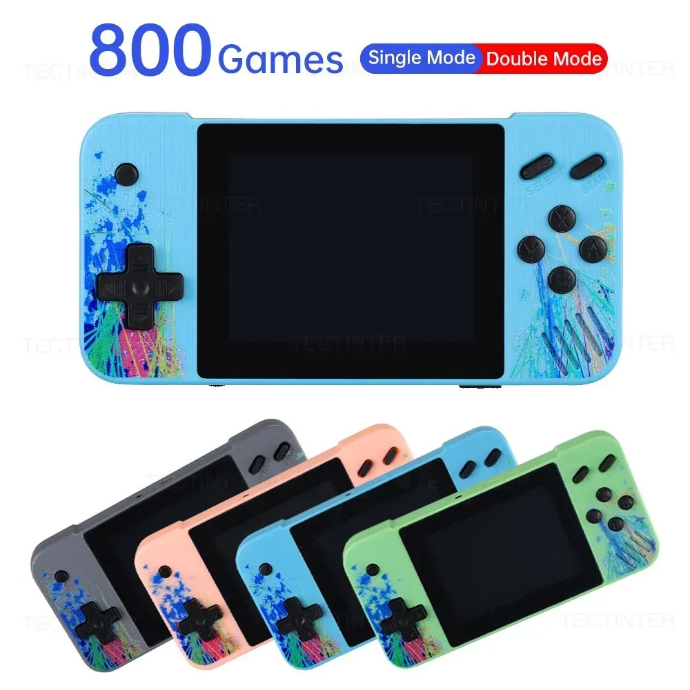 Joueurs portables rétro mini lecteur de jeu portable 3,5 pouces écran LCD 8bit AV Out console de jeu vidéo intégré 800 jeux pour enfants cadeau