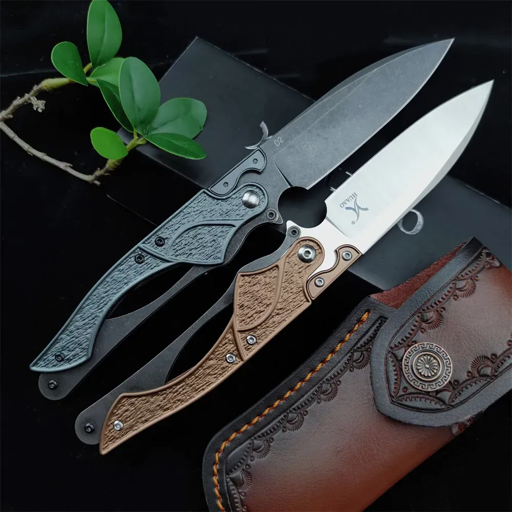 HUAAO Multifunctional Tactical Folding Knife D2 Blade T6 Aluminum Handle Easy To Carry Pocket Knives Outdoor Self Defense Hunting Camping Knives BM 3300 940 15535