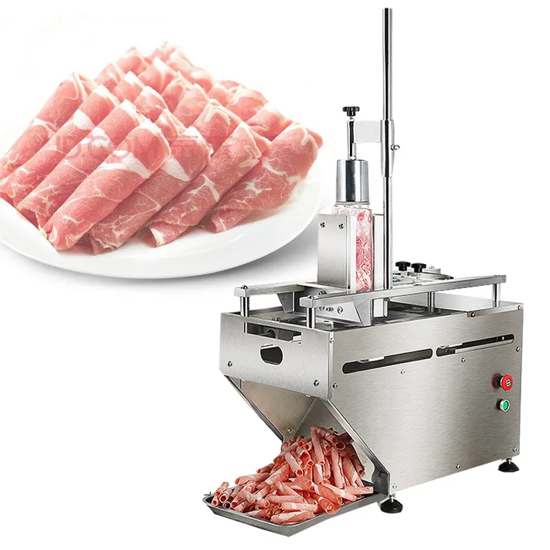 Trancheuse à viande électrique entièrement automatique, trancheuse à viande congelée industrielle