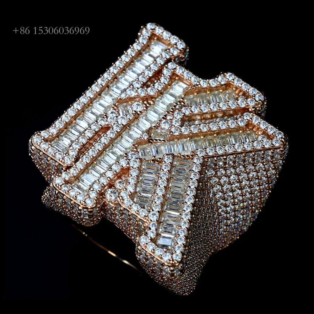 Fashion Trend High End Custom Hip Hop Jewelry Vvs1 Moissanite Hip-Hop Rings For Men