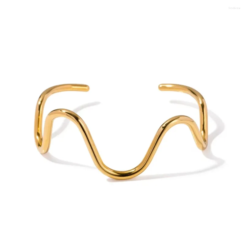 Minimalistyczna linia stali nierdzewnej Bangle Youthway Faly Otwarta cienki bransoletka 18K Gold Planed Women's Exquacit Modawana Biżuteria zaręczynowa