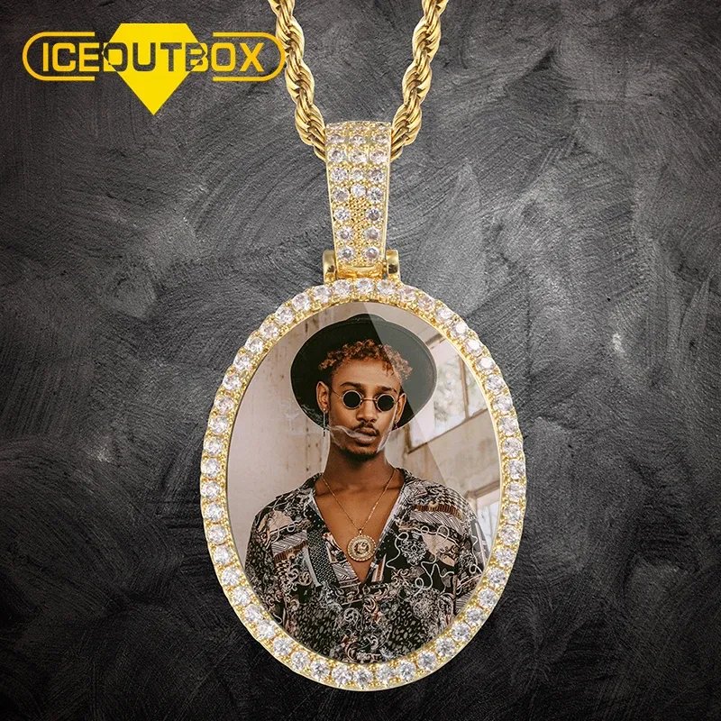 Colliers Nouvelles arrivantes Photos personnalisées Collier pendentif pour les femmes pour hommes Iced Out Cumbic Zircon Fashion Hip Hop Jewelry Gift