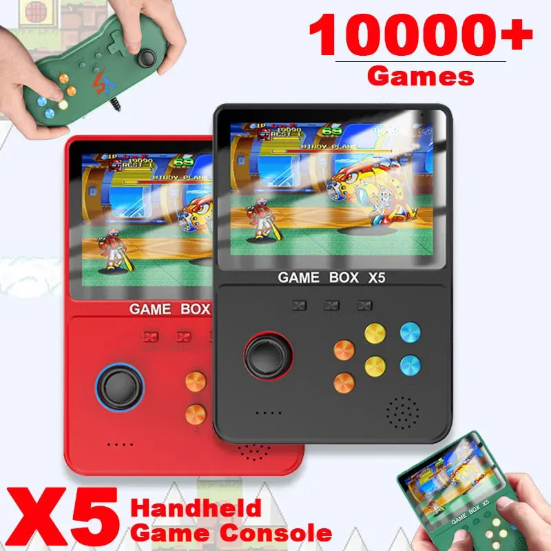 Players X5 Handheld Game Player 4 inch scherm Draagbare game Power Bank 10000 Klassieke games Retro videogames 10 emulators Game Machine