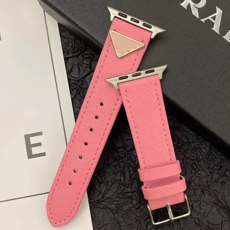 Designer for Apple Watch Band 38 40 41 42 44 45 49 Mm Flower Leather Watchs Strap Wristband Iwatch 8 7 6 5 4 SE Ultra 2 Bracelet Watchband