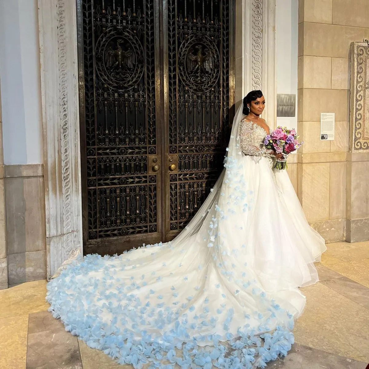 Blossom and Bluebird Adrianna Veil in ivory, cathedral length 105 in v001_1_1800x1800.jpg?v=1726262636 main image 2