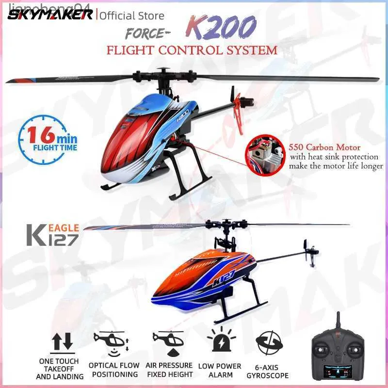 Electric/RC Aircraft WLToys K127 RC HElikopter 2.4 GHz 4CH 6-A-AIXS Gyroscope Stałą wysokość Pojedyncze ostrze Gyro Mini RC Toys for Kids Prezent