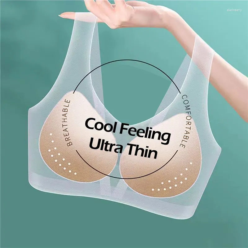 Bras Ultra Thin Ice Silk Bra Seamless Underwear Womens Thin Section  Breathable Sling Beautiful Back Vest Big Chest Small Sleep From Alariceeny,  $6.28