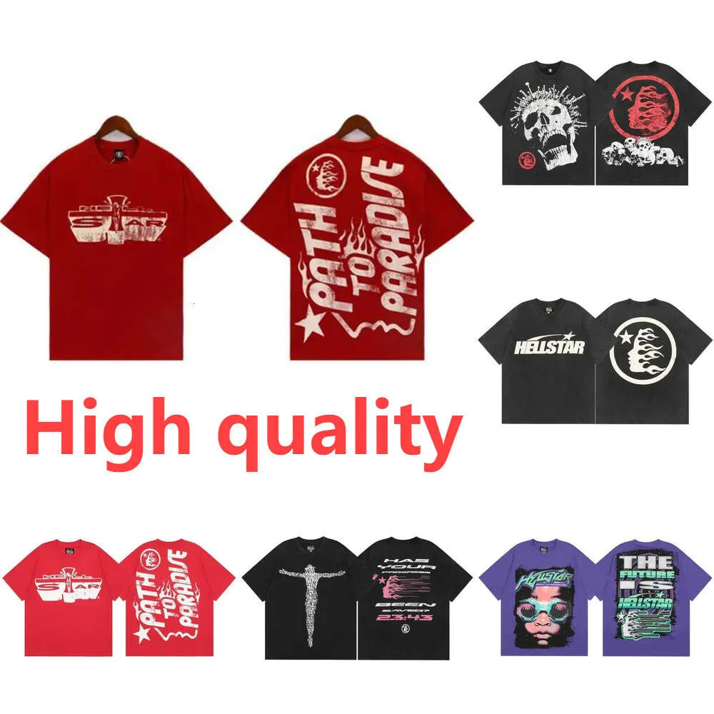 T-shirts HELLSTAR Y2K T Shirt Men's Women's Haruku Gothic Hip Hop Abstract Graphic Printing Tshirt 2023 New Oversized Short Sleeve Tops