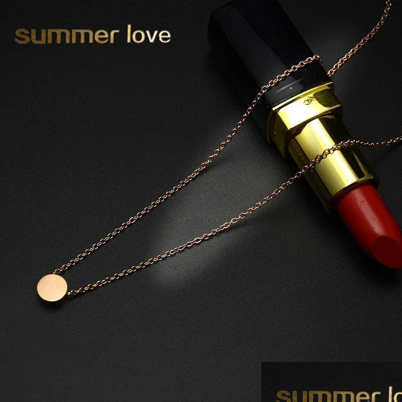 Pendant Necklaces New 316L Stainless Steel Small Circle Heart Pendants Necklace For Women Girlfriend Rose Gold Sier Chian Pa Dhgarden Dhwme