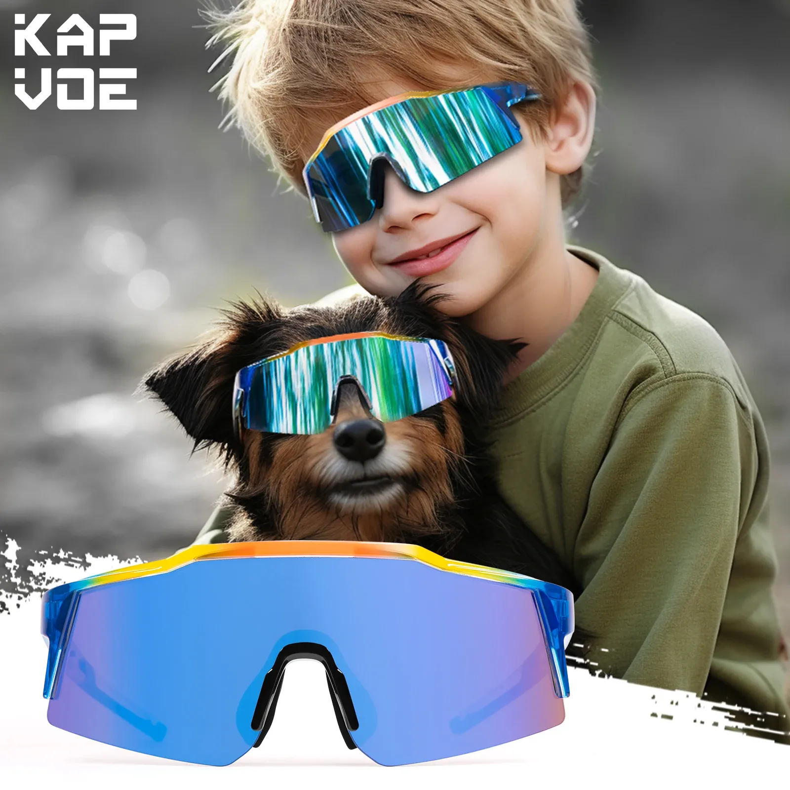 Sunglasses Kapvoe Child Sunglasses Cycling Glasses for Kids Bike UV400 Boys Girls Parentchild Outdoor Bicycle Sports Protection Eyewear