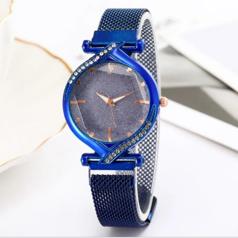 Star Simple Temperament Diamond Womens Watch Maganetic Schnalle Mesh Belt Femme Uhren Fashion Trendy Quarz Armband