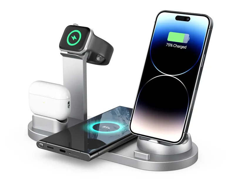 Mag-Safe 3 in 1 Wireless Charging Station, [with 30W Adapter] 15W Fast Magnetic Wireless Charger Stand for Multiple Devices Apple, iPhone 16 15 14 13 12 Pro Max/Plus/Pro, iWatch 7/SE/6/5/4/3, AirPods