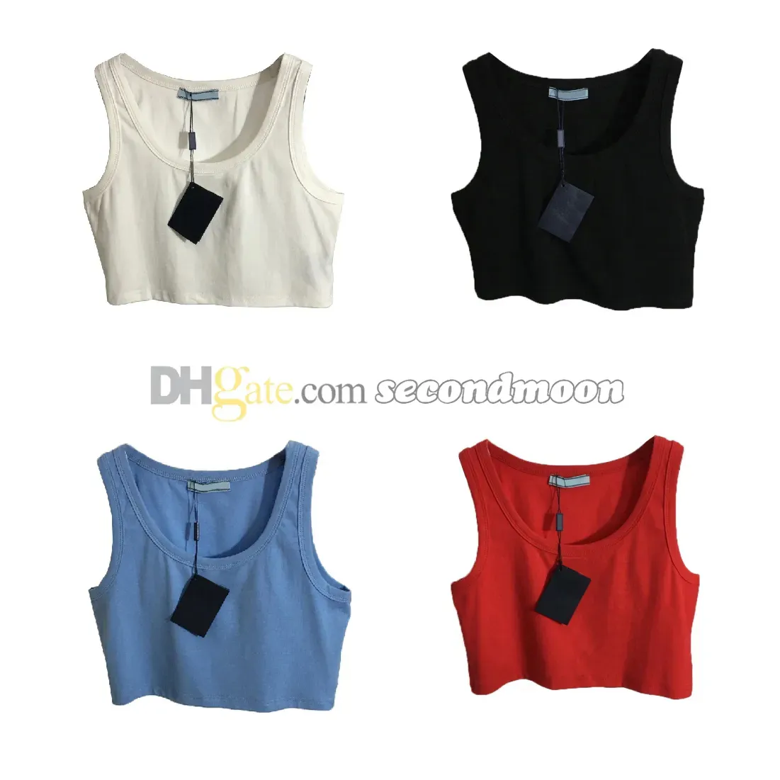 Women Sexy Crop Top Tee Knitted Tank Top Breathable Vest T-Shirt Summer Designer Sport Tops Cropped Top