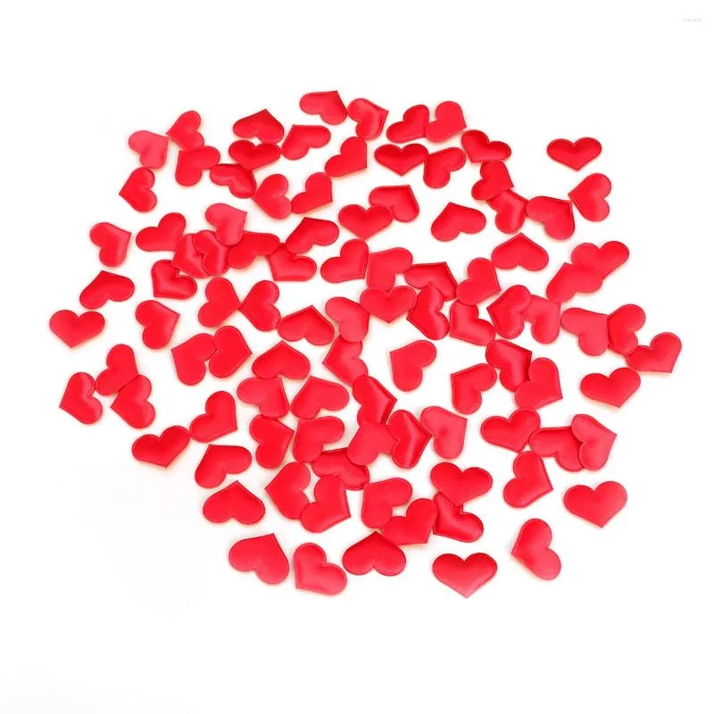 Decorative Flowers 100 Pcs Artificial Petals Love Heart Fake Sponge Party Supplies Wedding Engagement Table Confetti Decoration (Red)