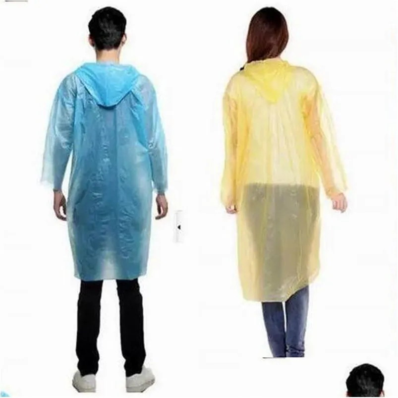 Raincoats engångs ADT Emergency Travel Cam Raincoat Outdoor Rainwear Drop Delivery Home Garden Hushåll Sundries Dhrch