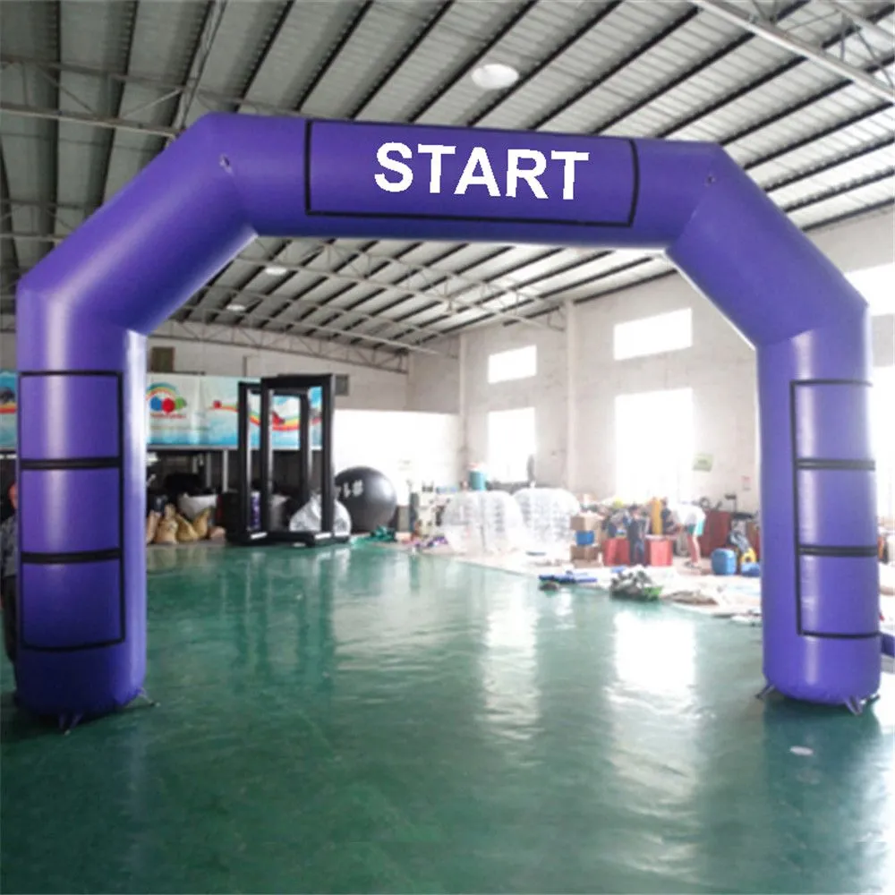 wholesale 8mWx4mH (26x13.2ft) Black Oxford Sport Arch Inflatable Start Line Angle Shape Racing Archway With Removable Sticker Box Can Be Customized