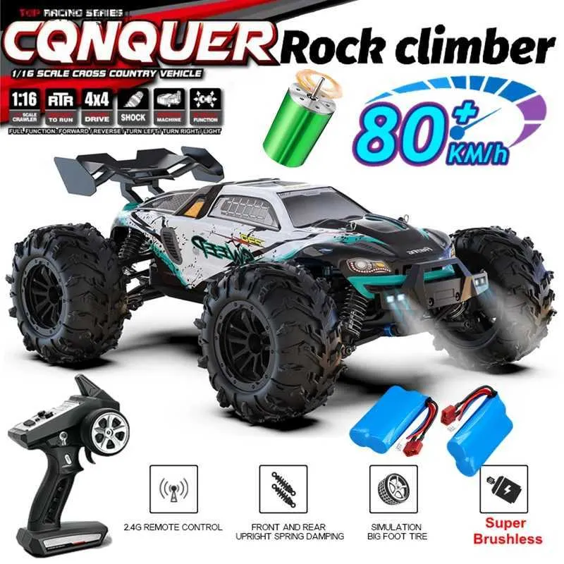 Electric/RC Car 4WD Remote Control Car Off Road 4x4 RC High Speed ​​Truck Super Brushless 50 eller 80 km/h snabb drift racing monster leksak barn vuxna