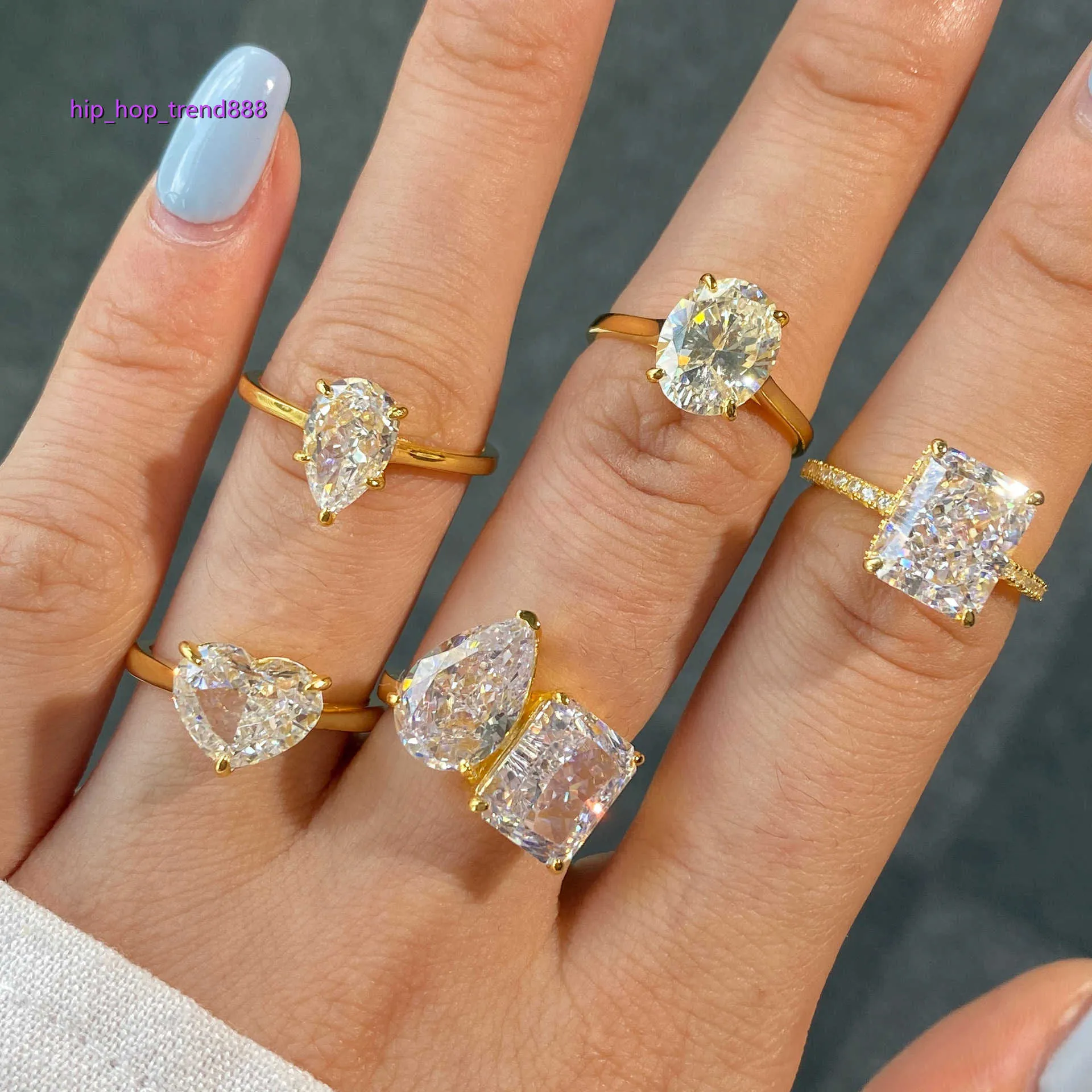 S925 Sterling zilveren sieraden ringen voor vrouwen Ring met hoge kwaliteit ijssuiker Hand ingelegd Super sprankelend licht luxe champagne gesloten ring