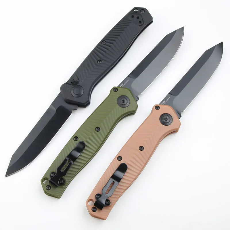 JULI 8551 EDC Pocket Automatic Folding Knife Nylon Fiber Handle D2 Blade Outdoor Survival Camping Hunting Utility Kitchen Auto Knives Tool