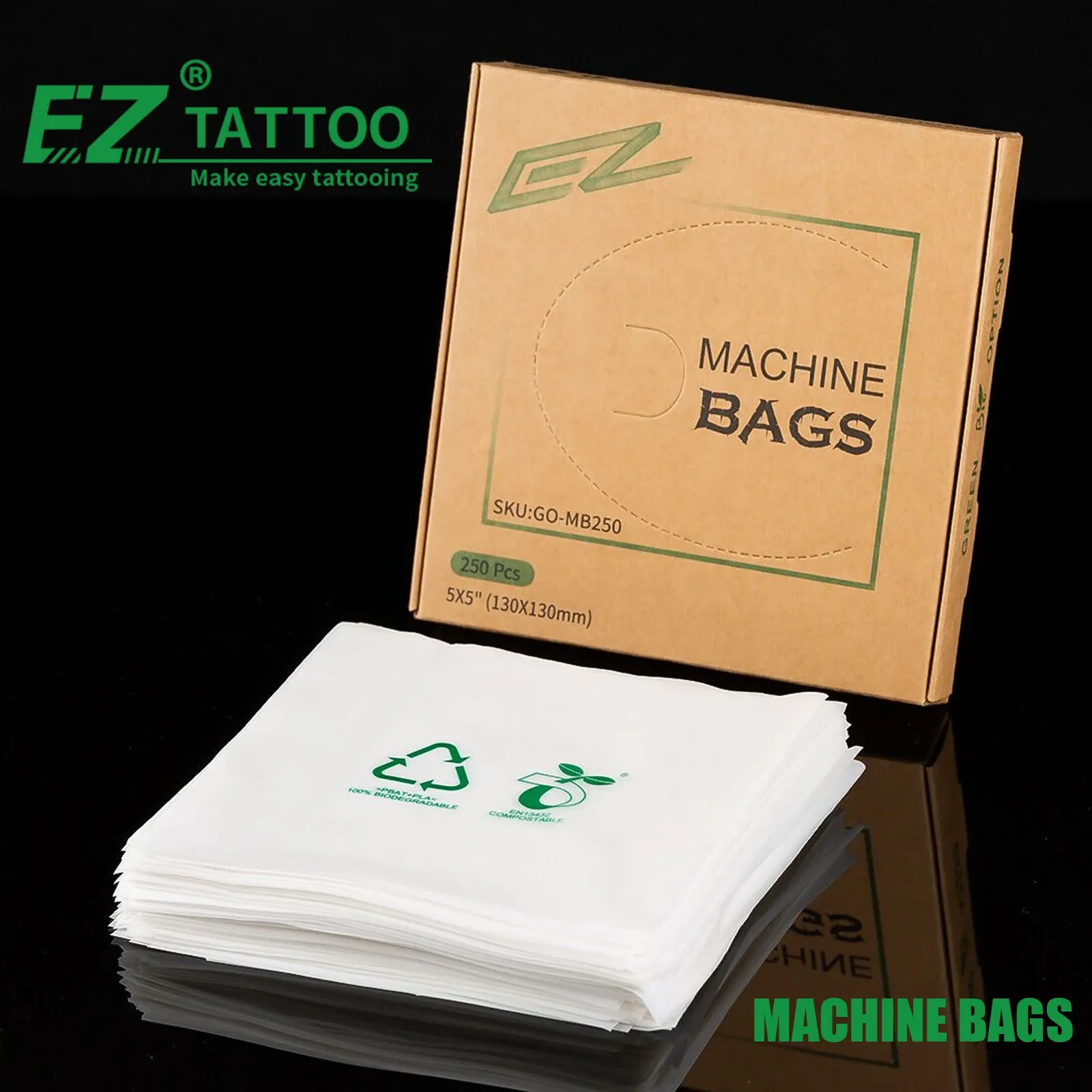 Kleider Ez Green Option Tattoo Hine Cover Bags Umweltfreundliche biologisch abbaubare Einwegbeutel für Sprühflasche 250 Stück/Beutel