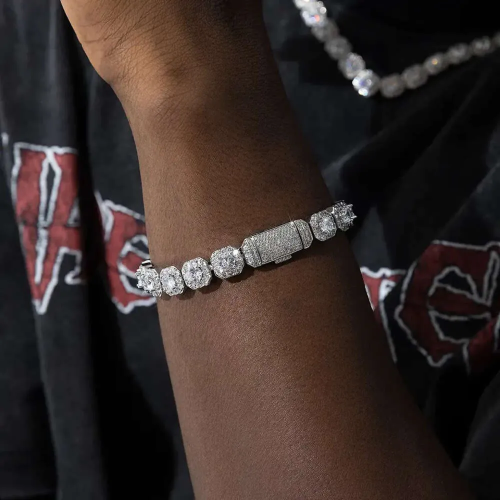 Fijne sieraden 6 mm mannen ketting eenvoudig ontwerp Vvs Moissanite diamant aangepaste zilveren tennis hiphop tennisketting armband ketting