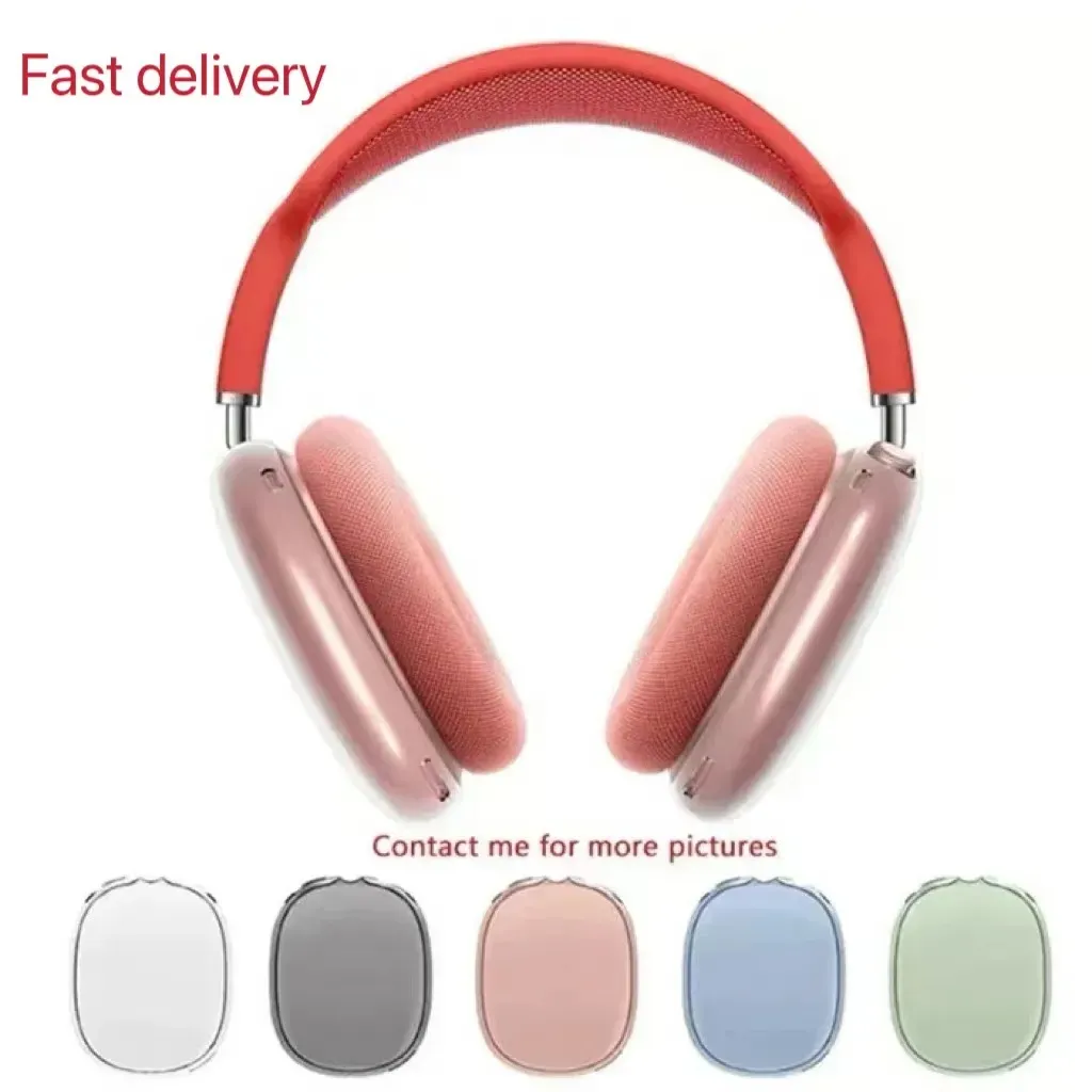 Per Airpods Max Auricolari Bluetooth Accessori per cuffie Custodia protettiva impermeabile in silicone solido TPU trasparente Cuffie AirPod Maxs Custodia per auricolare DDDD