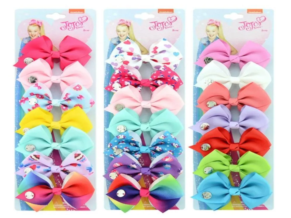 54 Colors Group Baby Hair Bows 5 Inches Girls Ny ankomst mode Vackra tryckta Bow Barrettes Kids Party Hairpins7800819