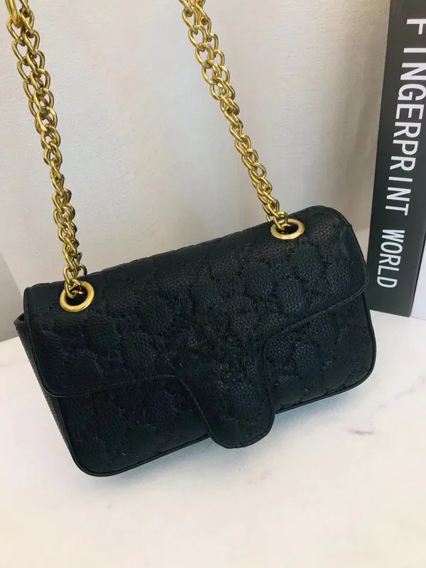 Designer Shoulder Bag Women Chain Bags Lady Phone Bag Luxury Purse Fashion Shoulder Pocket Female Daily Bag Black gletters Pressed Handbag Outdoor Dating Bag