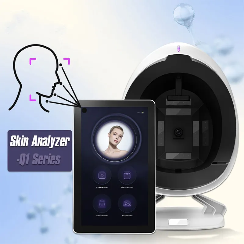 Nyaste bärbara ansiktsanalysatorsystemanalys Skinvård Spot Testing Skin Scanner Skin Moisture Analys Machine