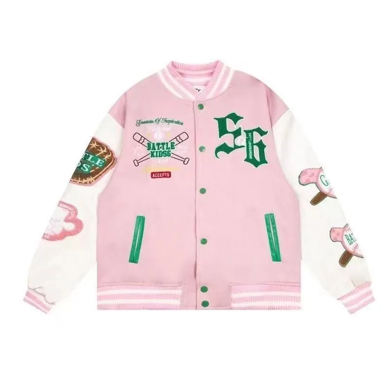 Herenjassen Vandy The Pink Year Anniversary Varsity Baseball Jacket Kleding PU lederen jassen Winter Japans merk