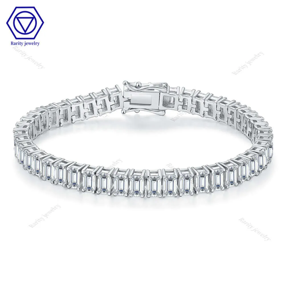 Редкие изящные ювелирные изделия в стиле хип-хоп, стерлингового серебра VVS D, ожерелье из муассанита, теннисный браслет-цепочка со льдом для мужчин