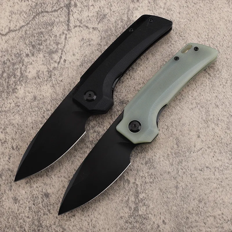 Special Offer A2240 Outdoor Survival Folding Knife D2 Black Stone Wash Drop Point Blade CNC G10 with Stainless Steel Sheet Handle Ball Bearing Fast Open EDC Knives