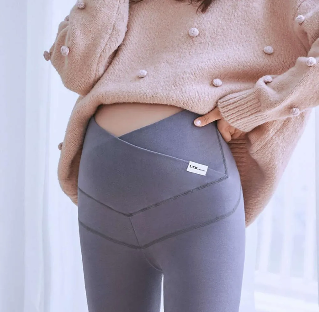 2020 printemps et été croisé taille haute femmes enceintes 039s bas pantalons de yoga pendant la grossesse hauteur saine abdomen élastique3383162