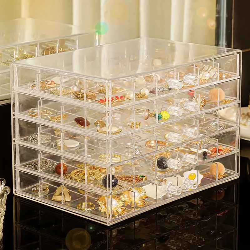 Expositor de 120/72 rejillas para decoración de uñas, accesorios, caja de almacenamiento transparente, herramienta de manicura de cristal con diamantes de imitación, estante de exhibición, cajón