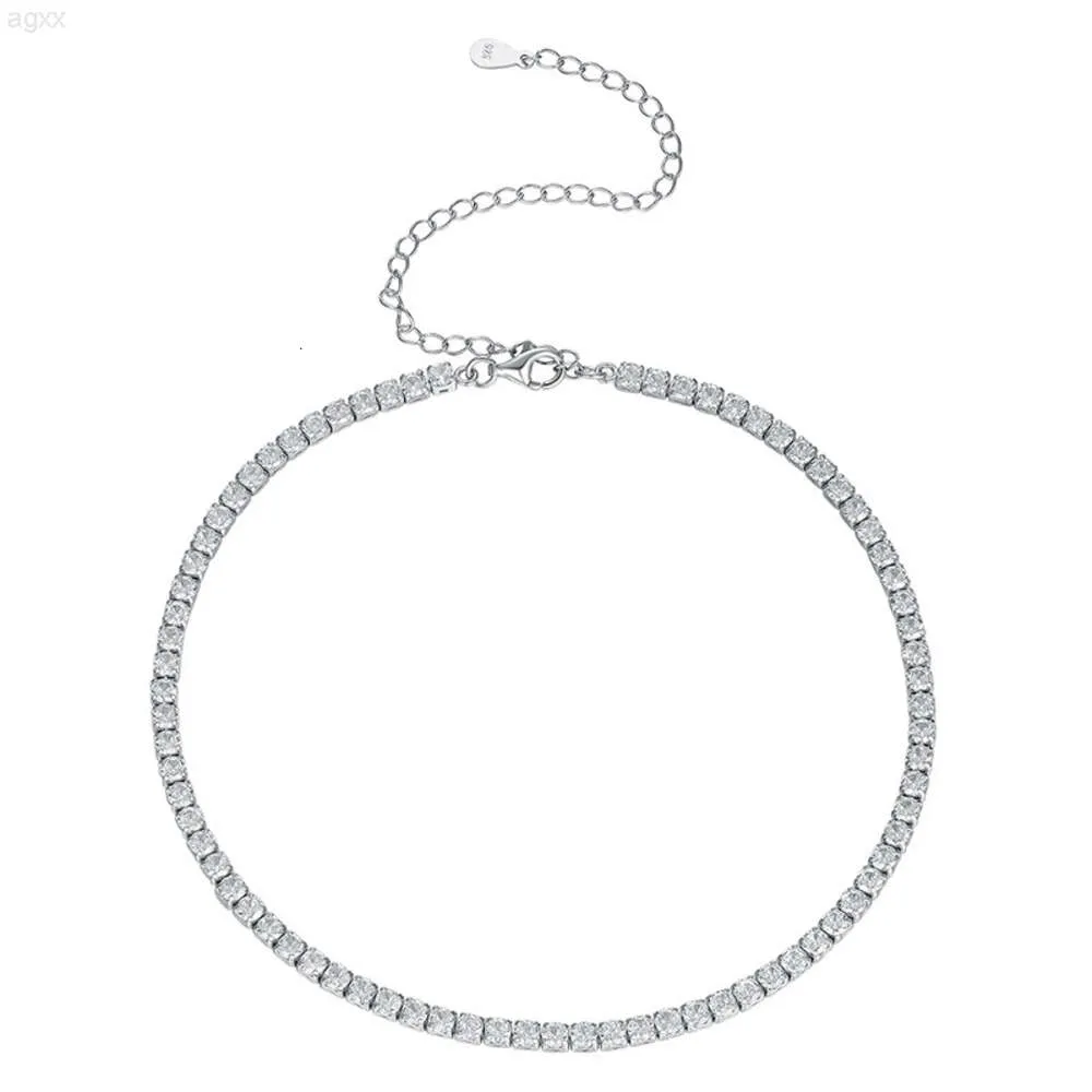 Toderi Factory Luxe Sieraden Italië S925 Ketting Zilveren Ketting Rhodium Plated Aangepaste Tennisketting voor dames