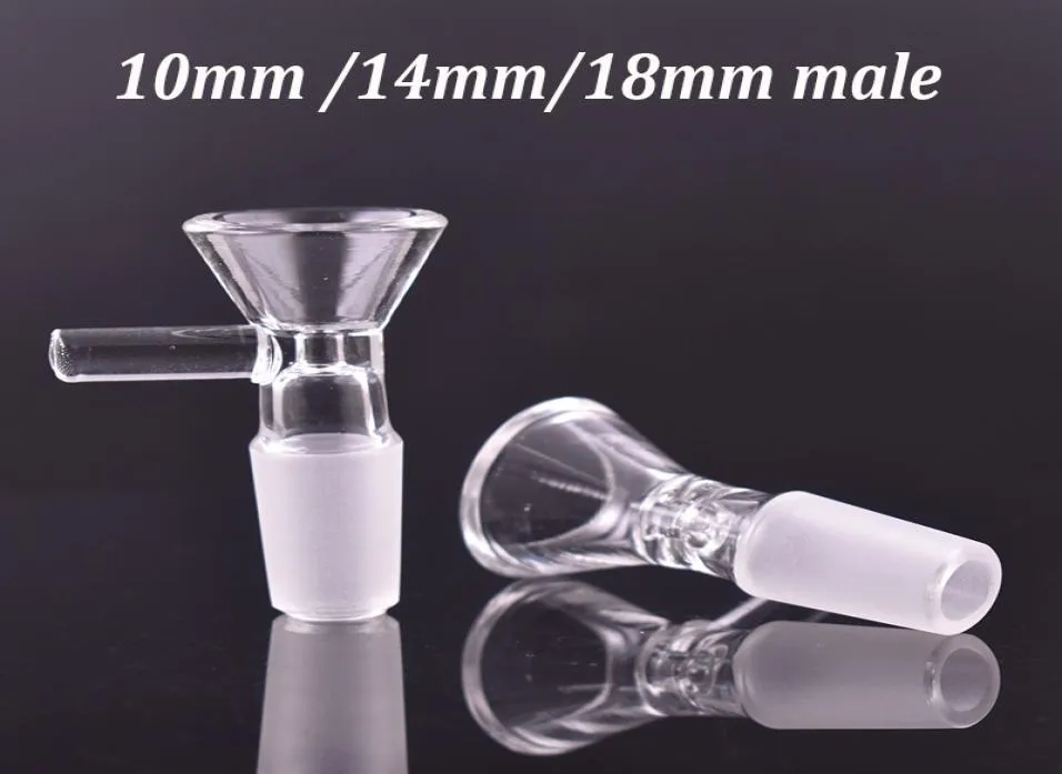 10mm 14mm 18mm manlig kvinnlig tjock skålstycke för glas bong glider tratt skålar rör rök skålar hårda olje riggar bitar accessori5328568