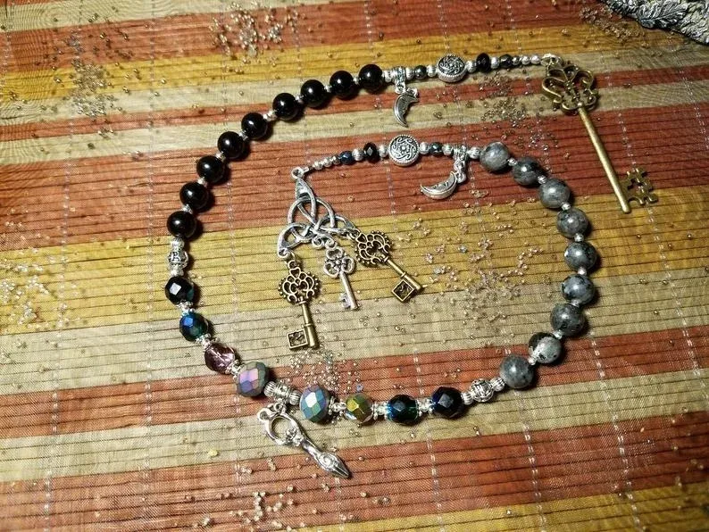 Bracelets Hecate Ladder, Lady of Keys, Triple Goddess, Mother of Witches Charm